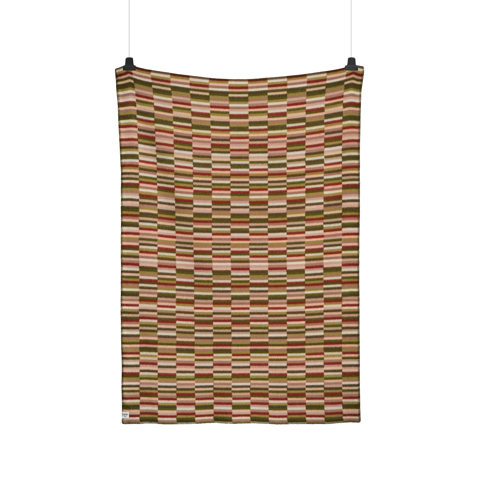 Plaid Ida 135x200 cm, Olive burgundy Røros Tweed