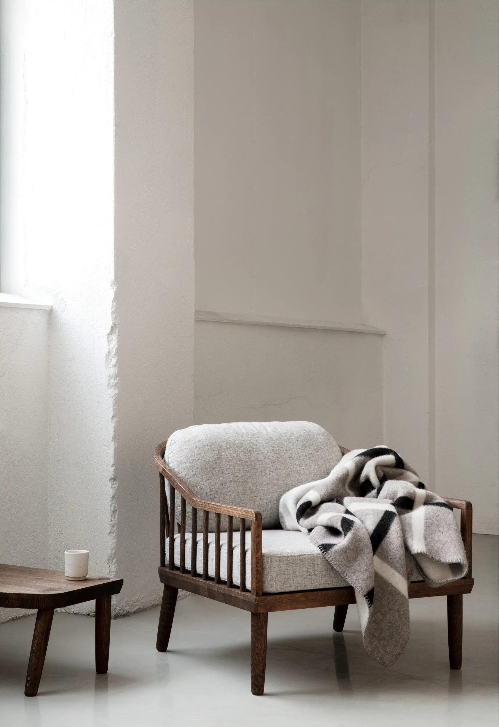 Plaid Knut 135x200 cm, Dove grey Røros Tweed