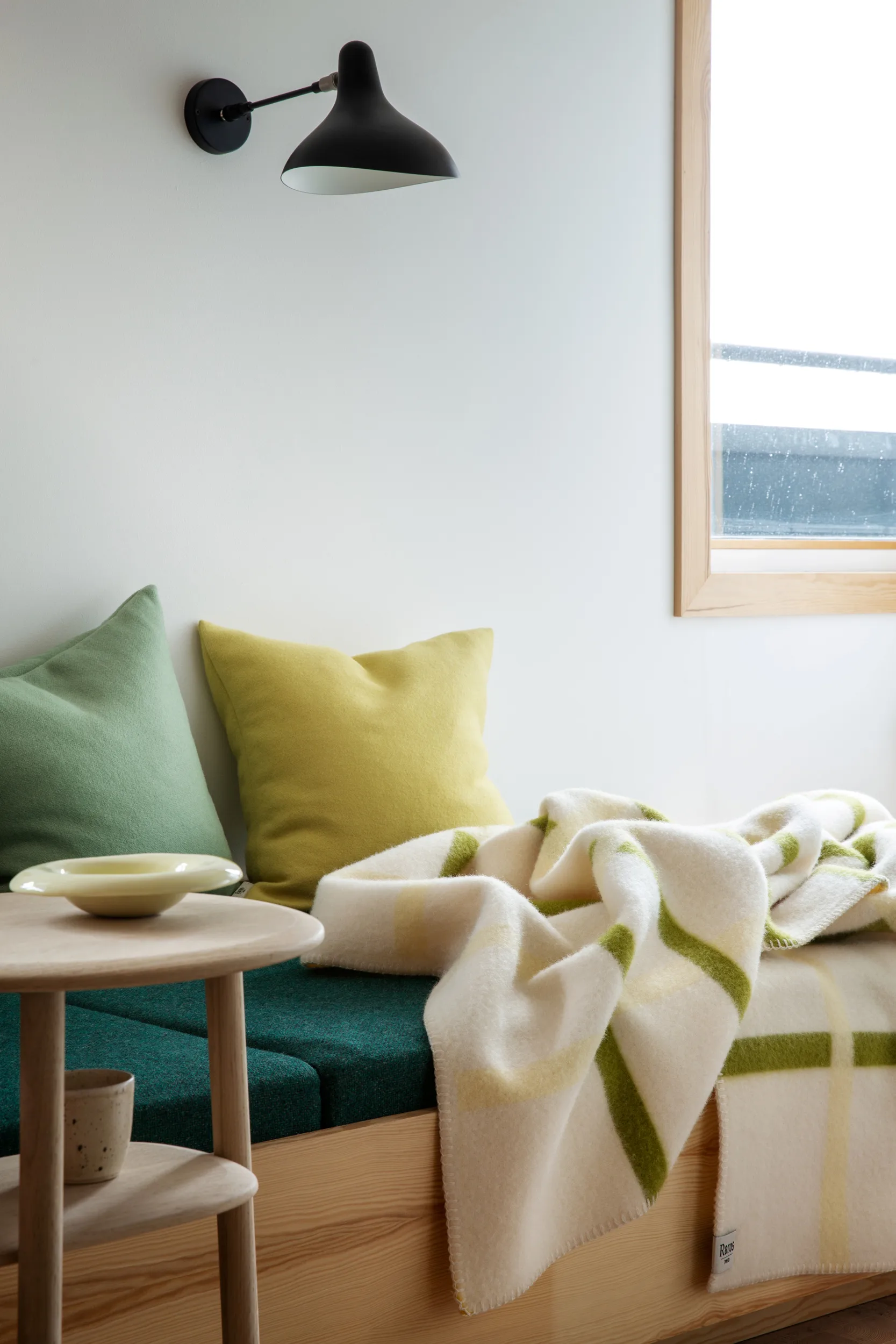 Plaid Knut 135x200 cm, Lime Røros Tweed