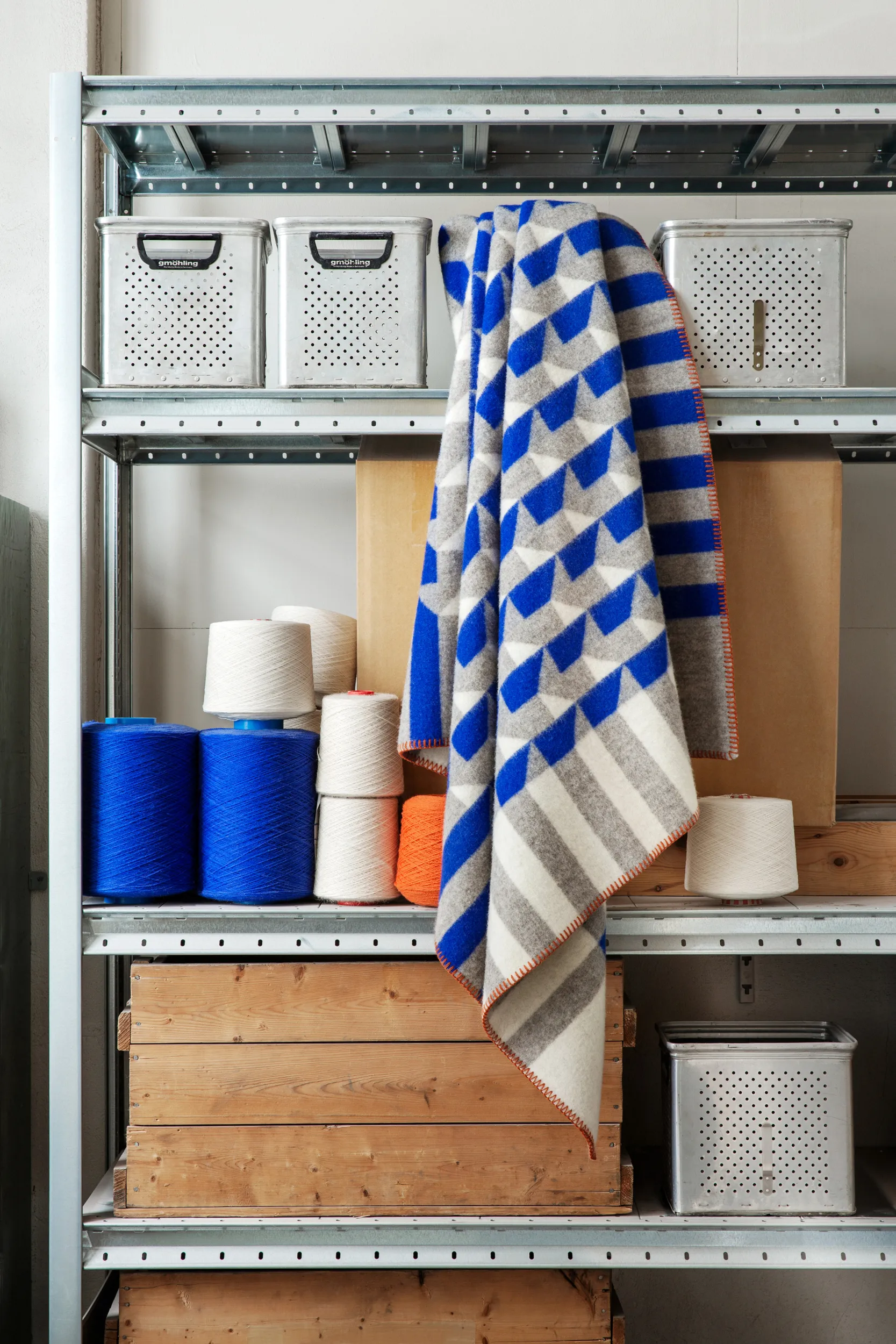 Plaid Kvam 135x200 cm, Blue Røros Tweed