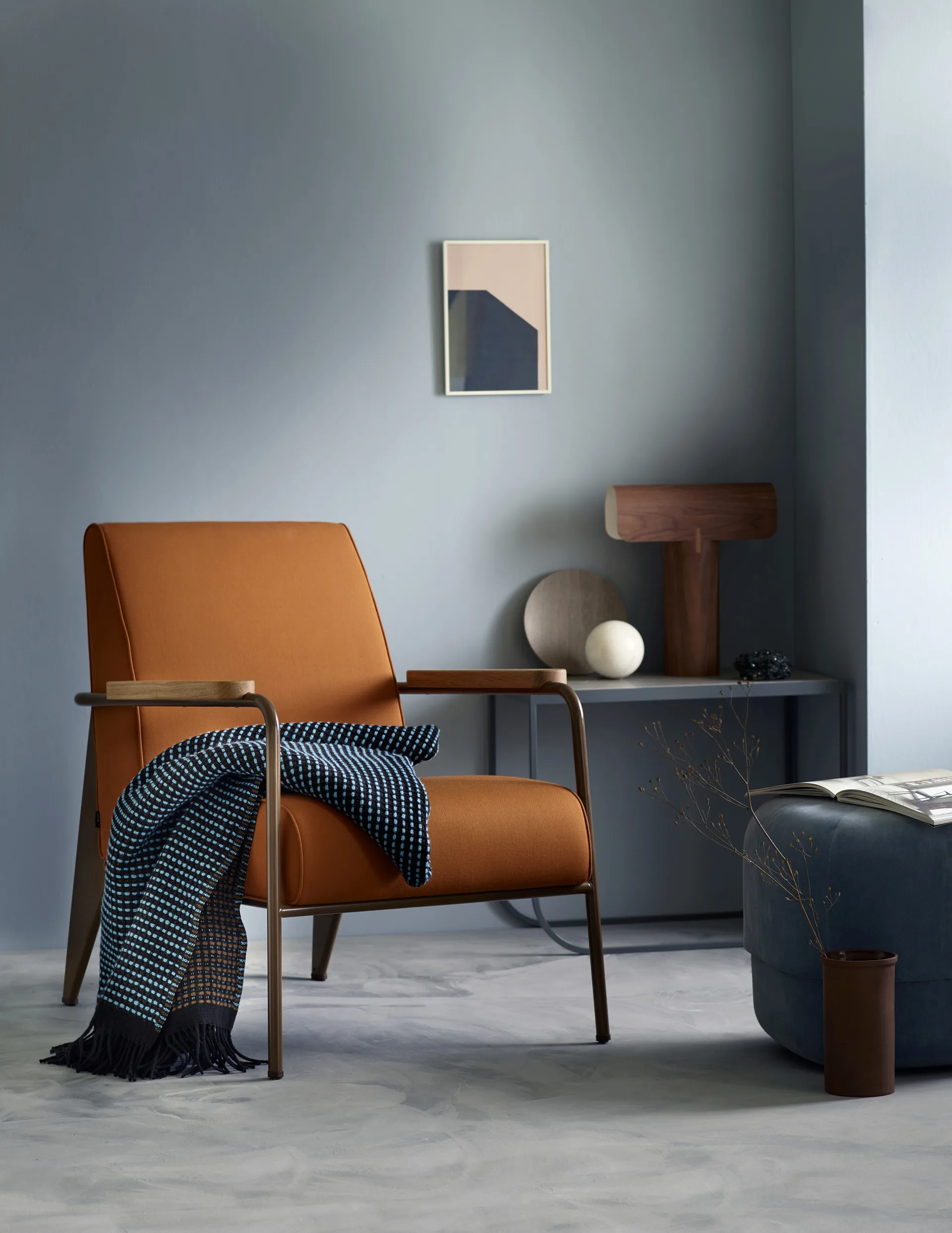 Plaid Lofoten 150x210 cm, Blue-mule Røros Tweed