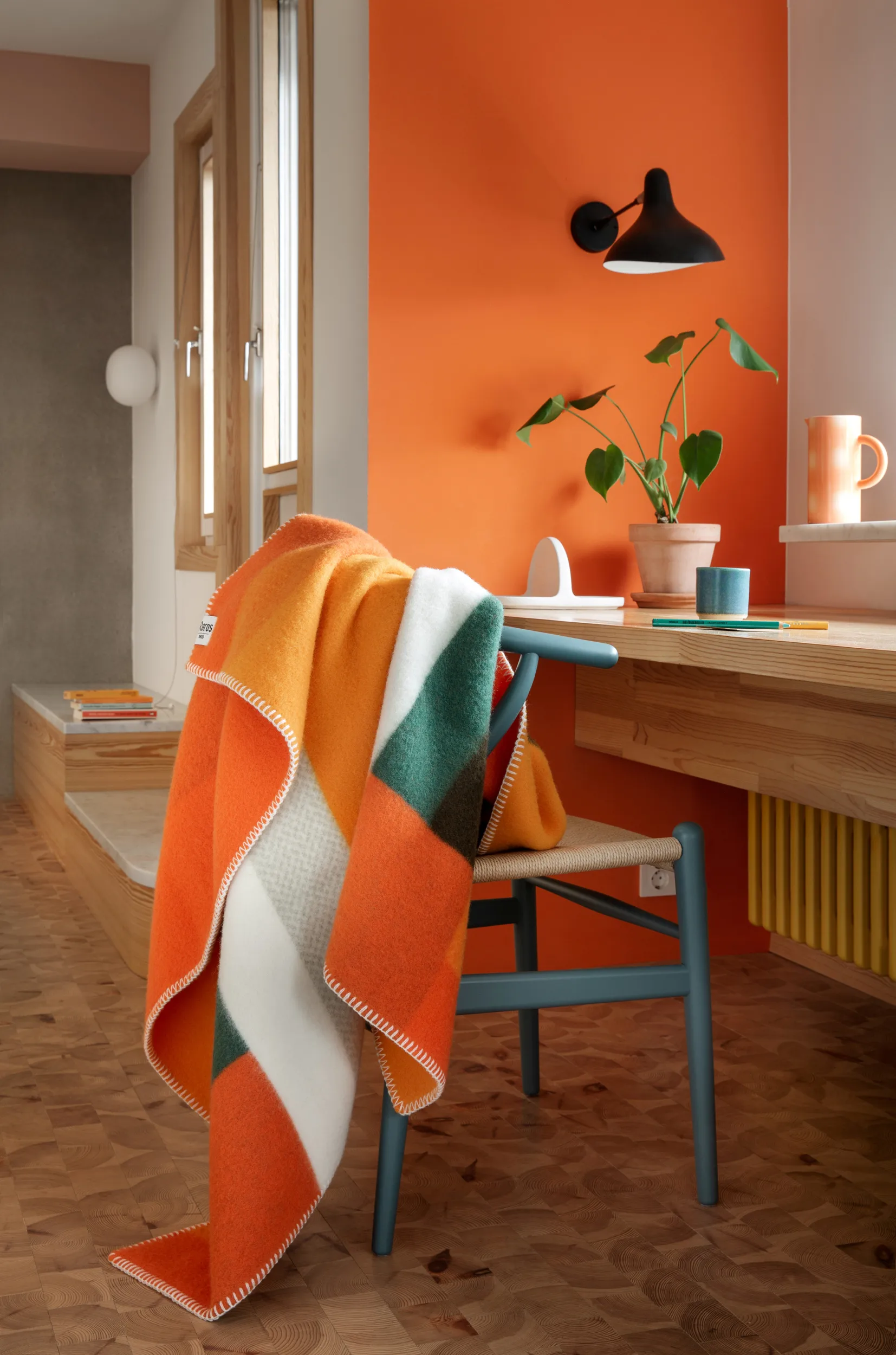 Plaid Mikkel 135x200 cm, Orange Røros Tweed