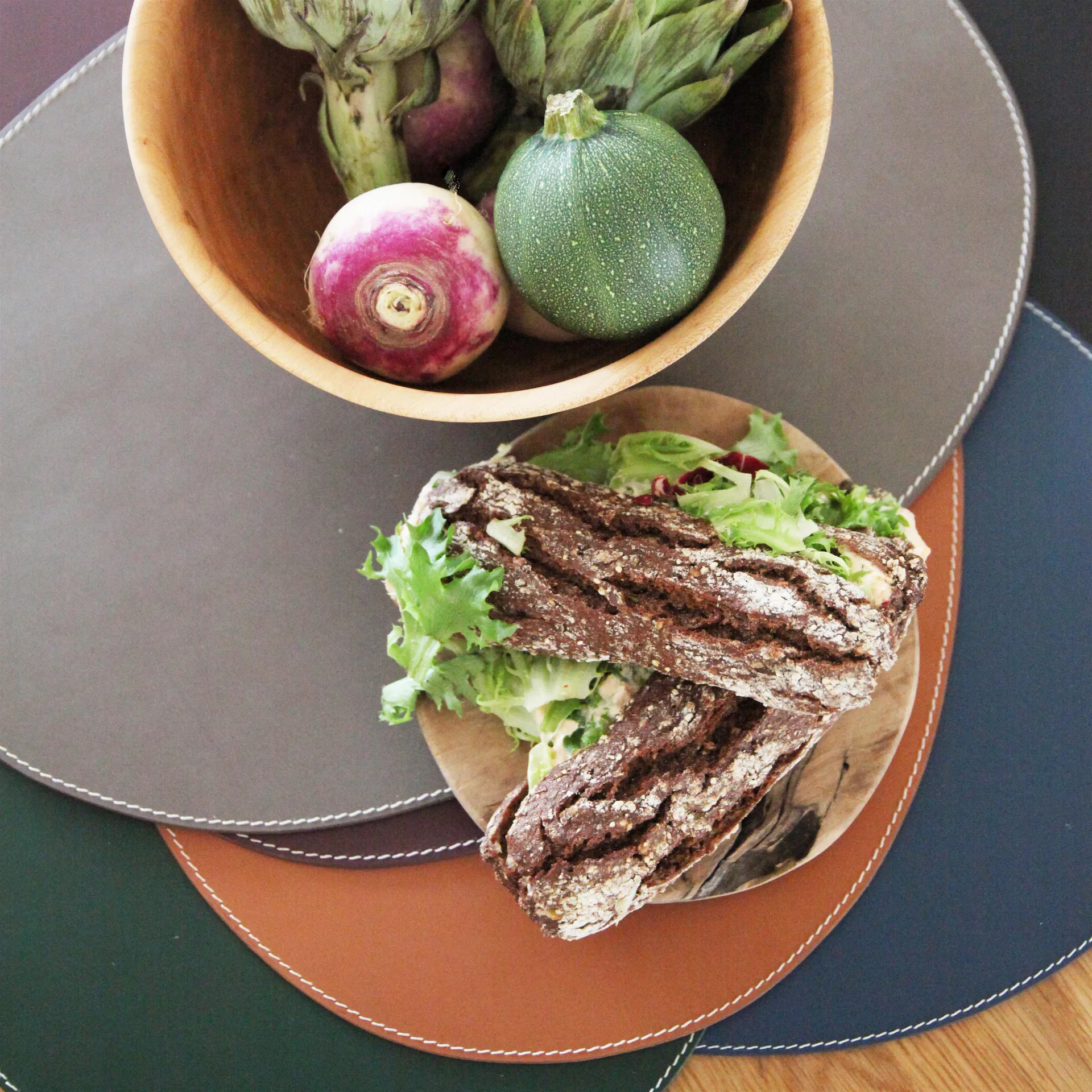 Set de table Ørskov cuir rond, cognac Ørskov