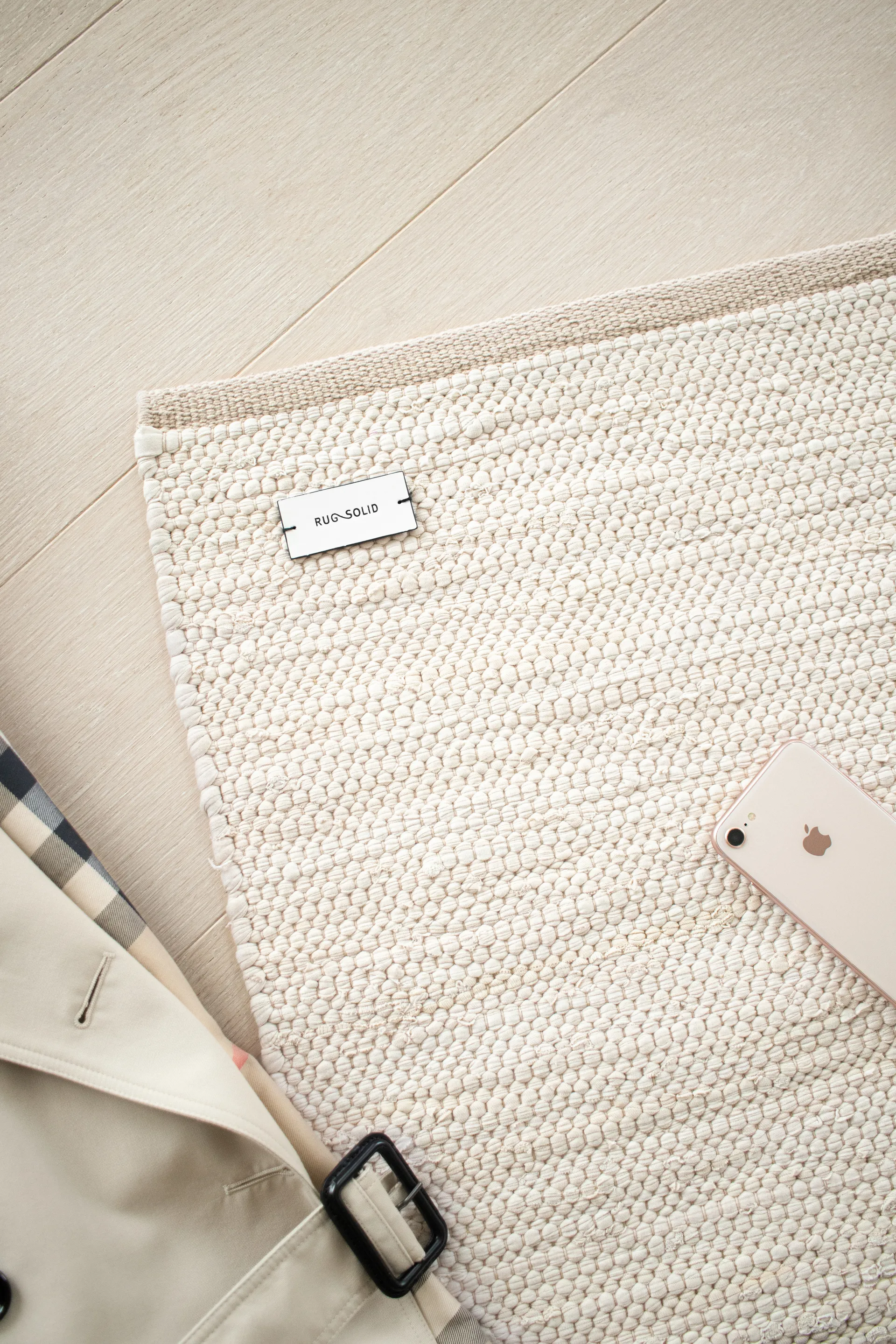 Tapis Cotton 140x200cm, desert white (blanc) Rug Solid