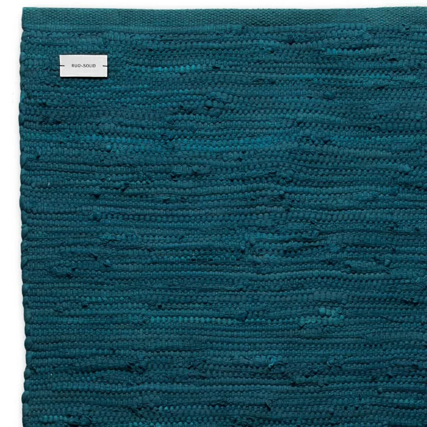 Tapis Cotton 140x200cm, Petroleum (bleu pétrole) Rug Solid