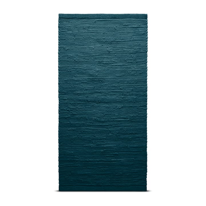 Tapis Cotton 75 x 200cm - Petroleum (bleu pétrole) - Rug Solid