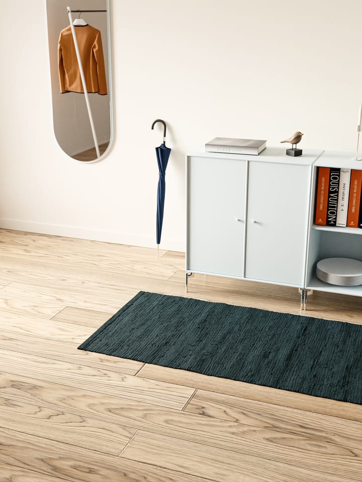 Tapis Cotton 75 x 200cm, Petroleum (bleu pétrole) Rug Solid
