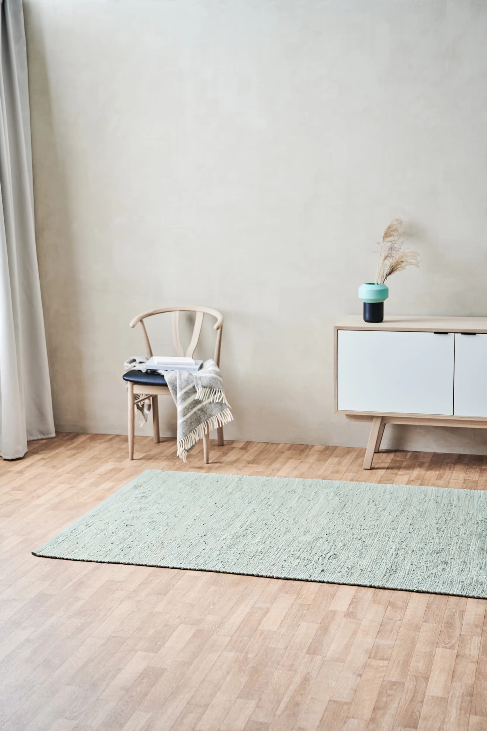 Tapis Cotton 75x300cm, Menthe Rug Solid