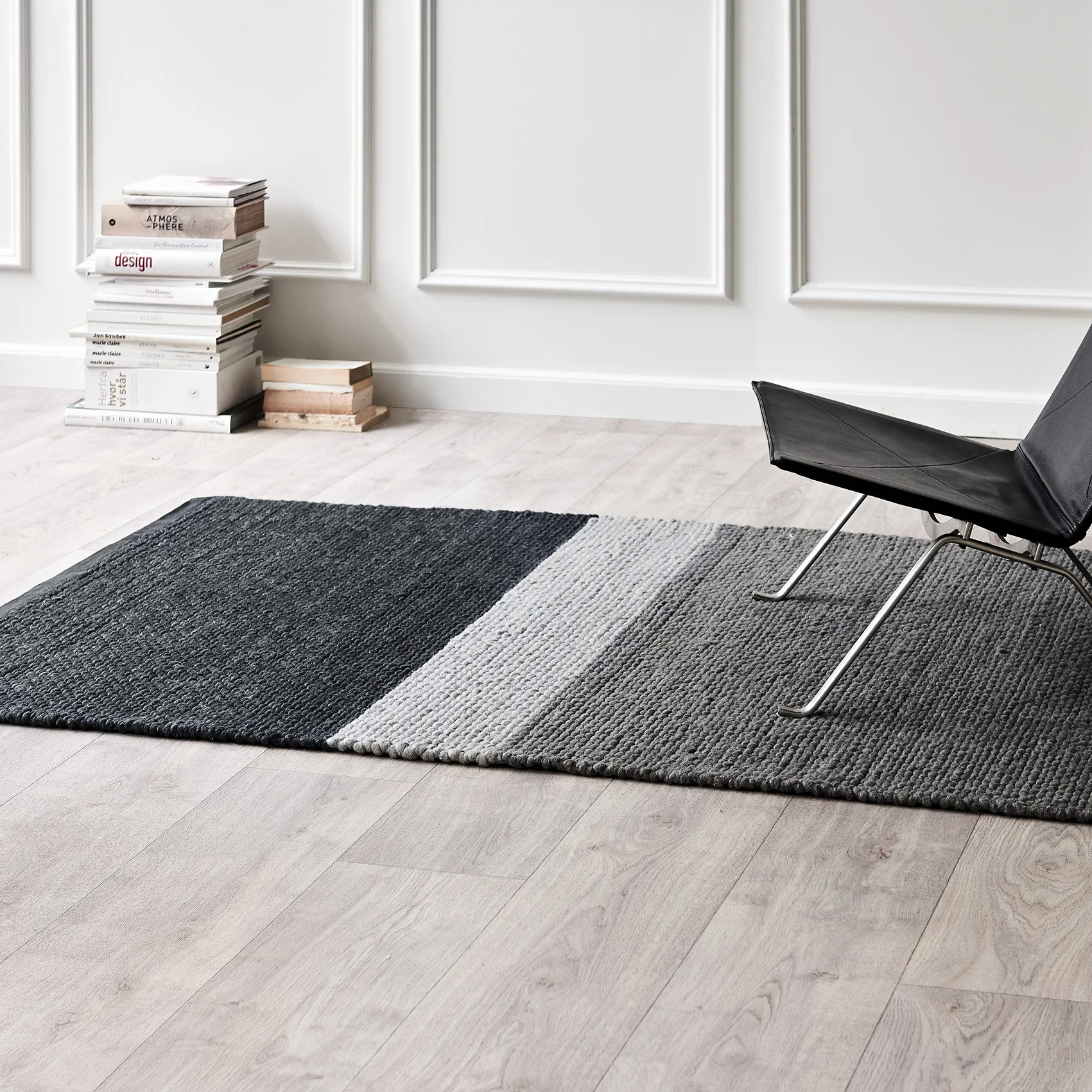 Tapis en laine Landscape 140x200cm, Gravel Rug Solid