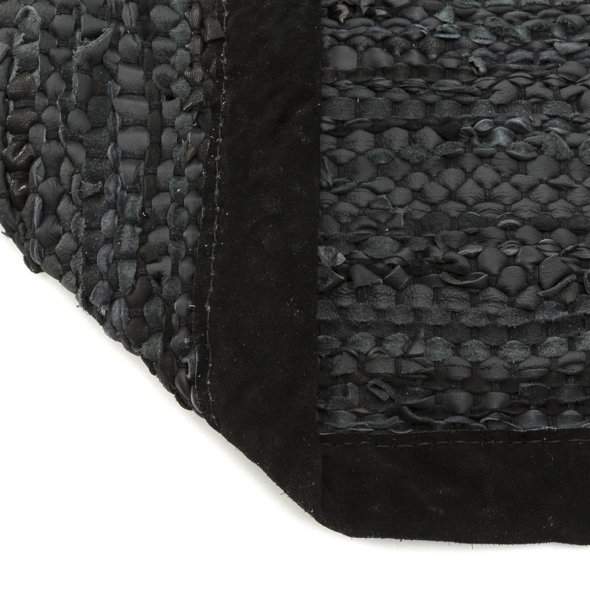 Tapis Leather 140x200cm, black (noir) Rug Solid