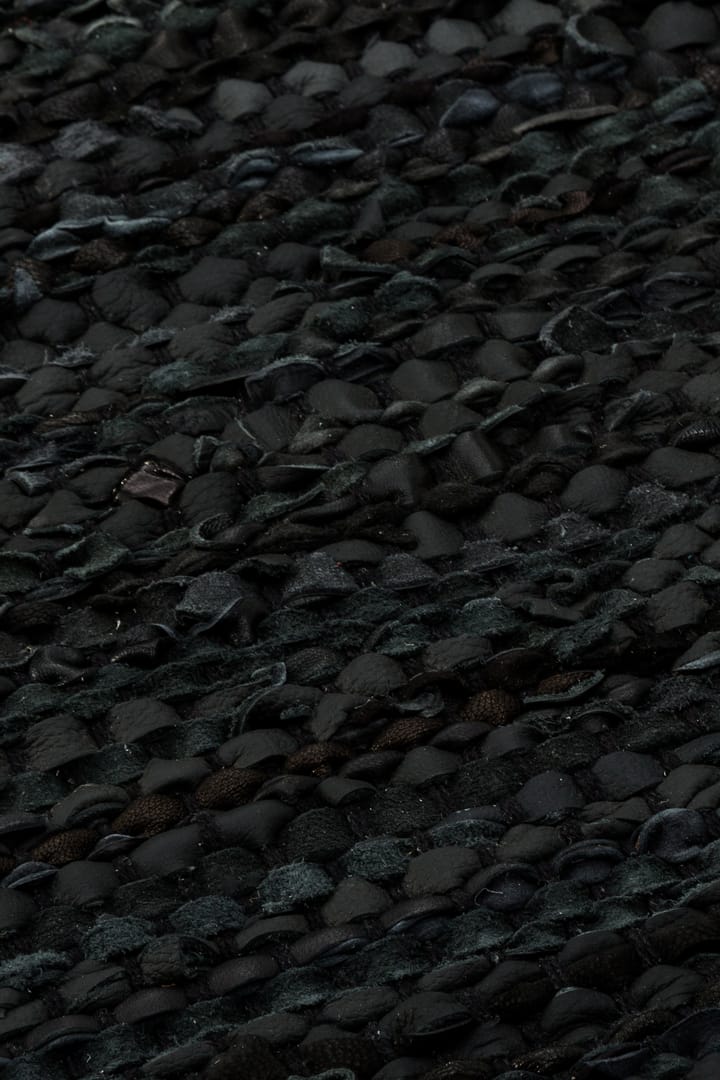 Tapis Leather 65x135cm - black (noir) - Rug Solid