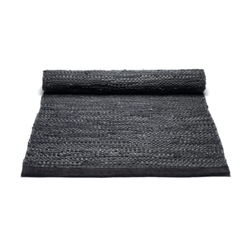 Tapis Leather 65x135cm - black (noir) - Rug Solid