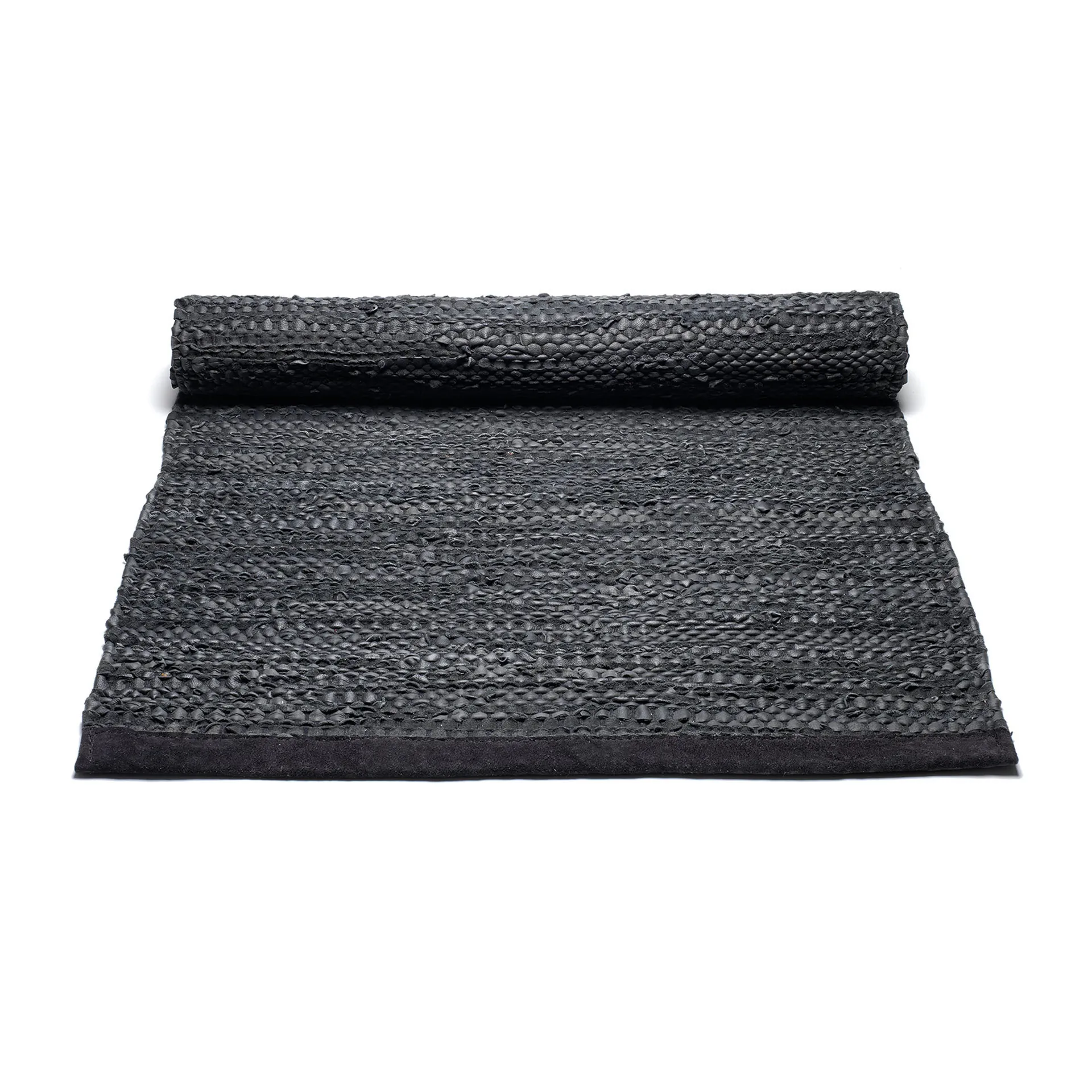 Tapis Leather 75x200cm, black (noir) Rug Solid