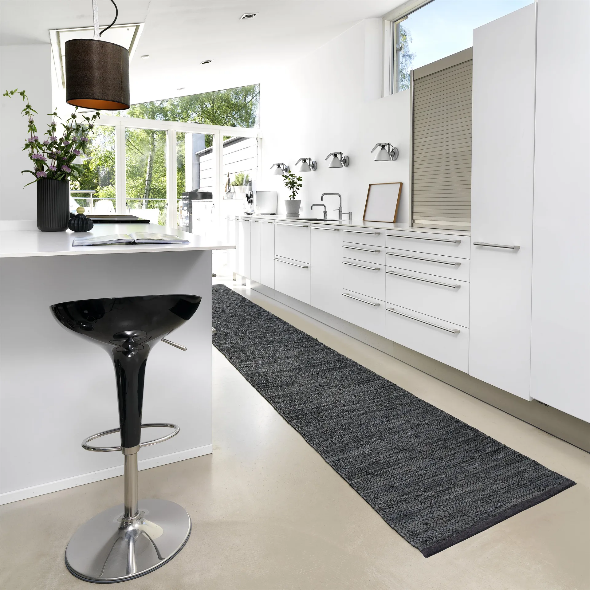 Tapis Leather 75x200cm, dark grey (gris foncé) Rug Solid