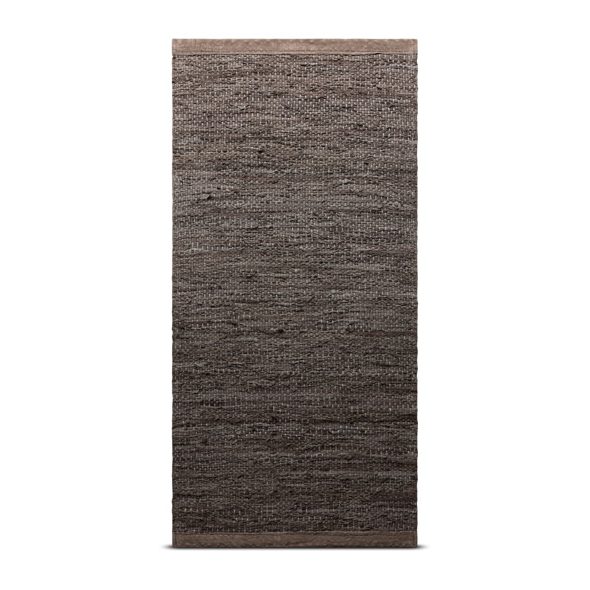 Rug Solid Tapis Leather 75x200cm Wood (marron)
