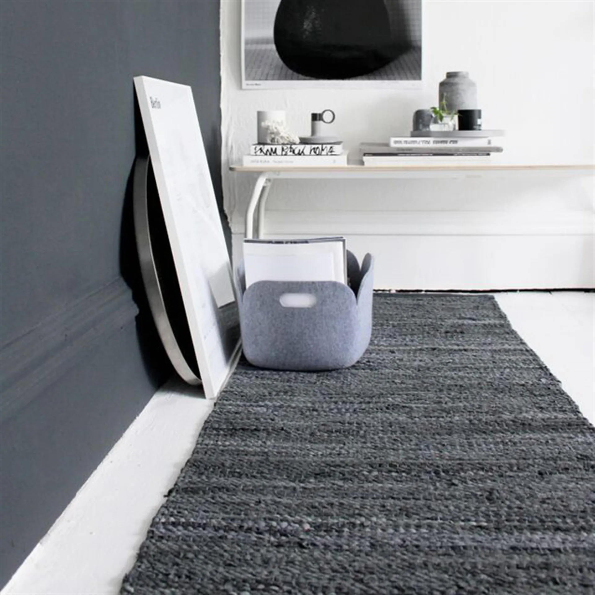Tapis Leather 75x300cm, black (noir) Rug Solid