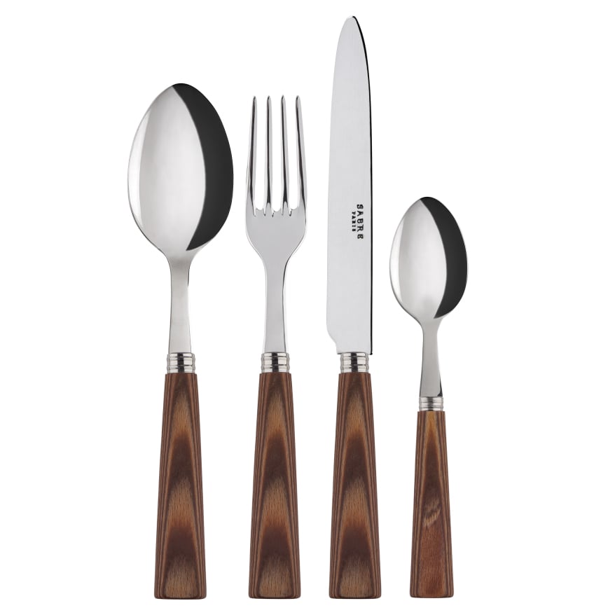 SABRE Paris Couvert Nature 24 Pièces Natural wood | Design Scandinave | Sets de couverts | Marron