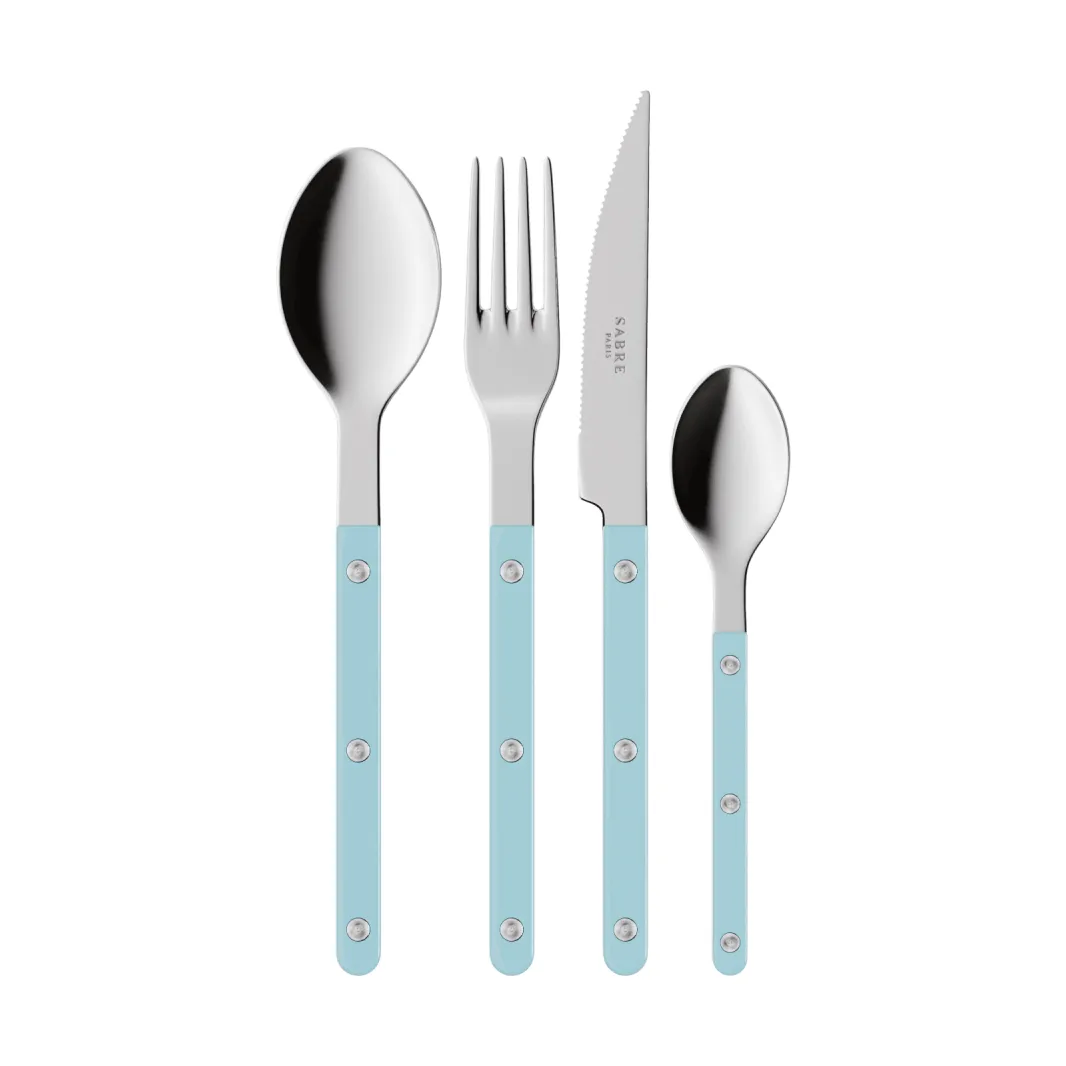Service de couverts Bistrot Solid, 4 pièces, Pastel blue SABRE Paris