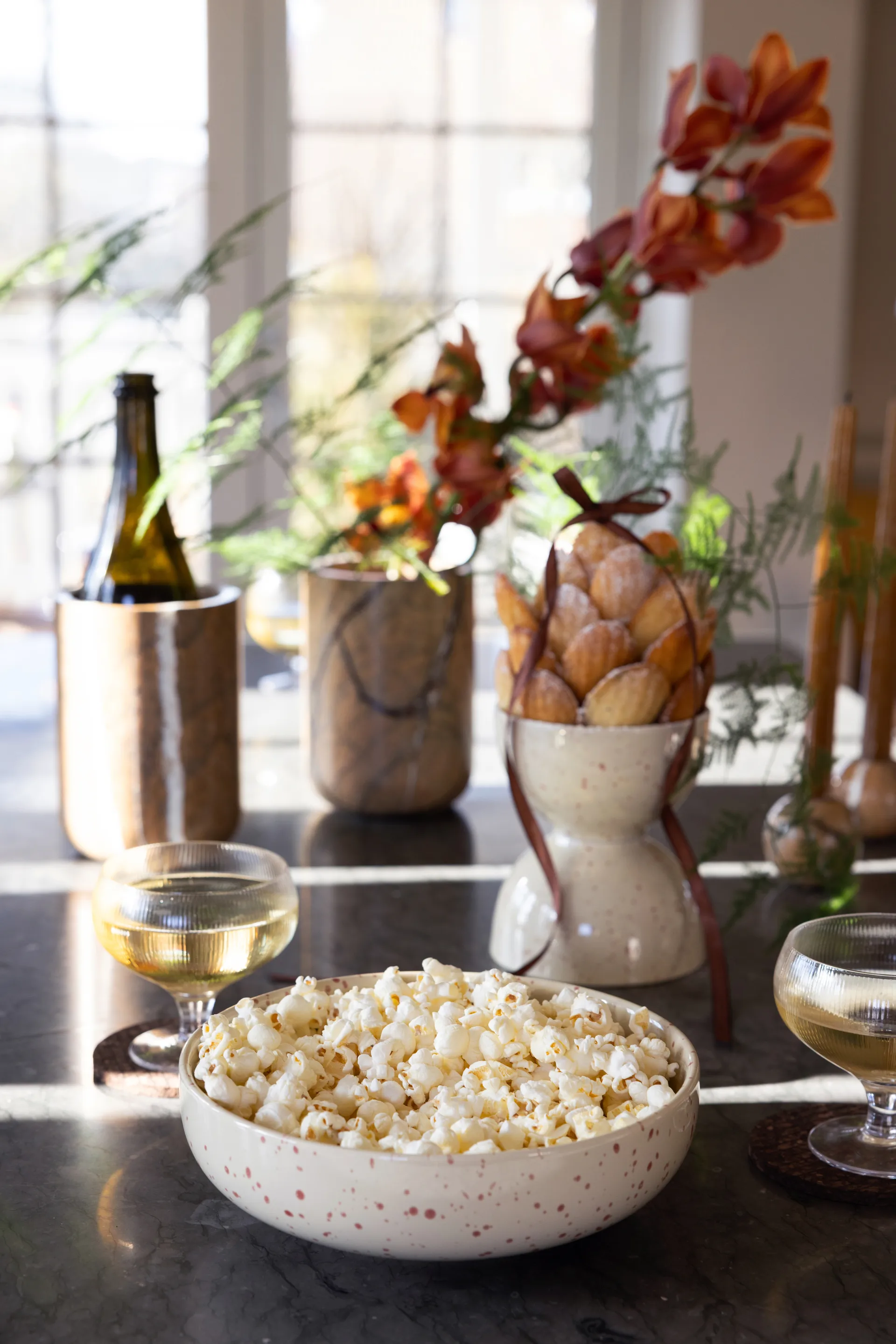 Bol de service Ditte, Beige-bordeaux Sagaform