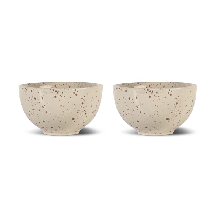 Bol Ditte Lot de 2 - Beige-bordeaux - Sagaform