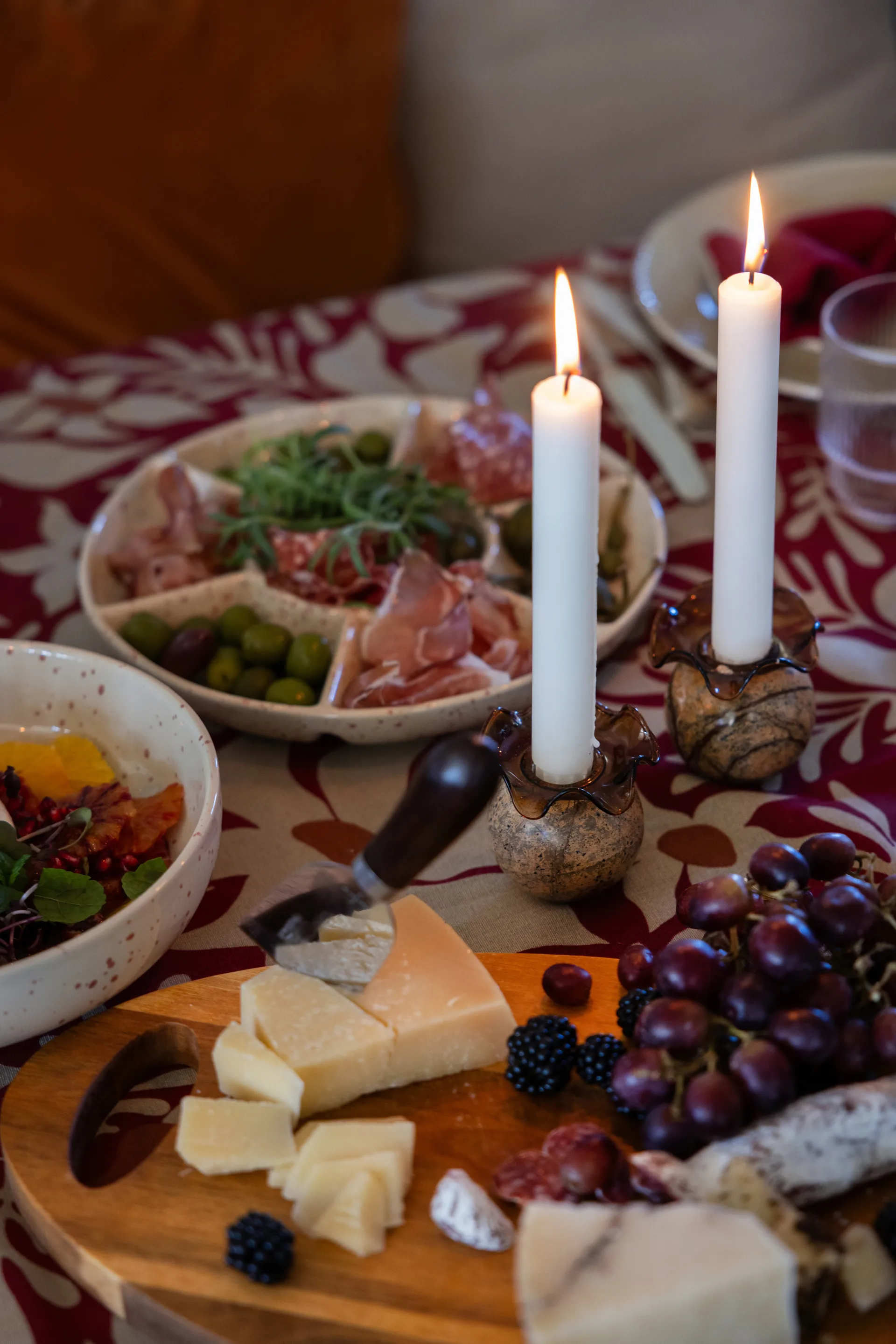 Bougeoir en pierre Ø6 cm, Marbre forestier brun Sagaform