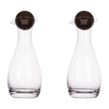 Bouteille à huile/vinaigre avec boule en liège Nature Lot de 2 35cl - Transparent-marron foncé - Sagaform