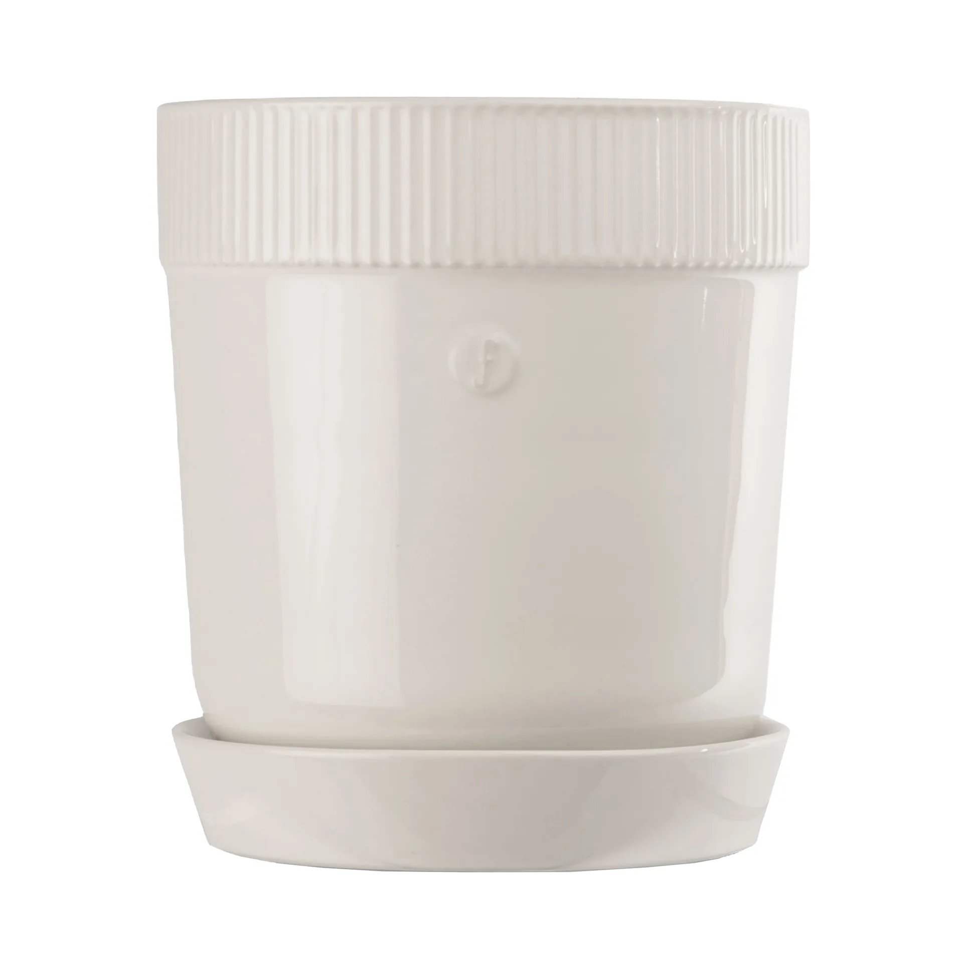 Cache-pot Elise avec soucoupe Ø14 cm, Blanc Sagaform