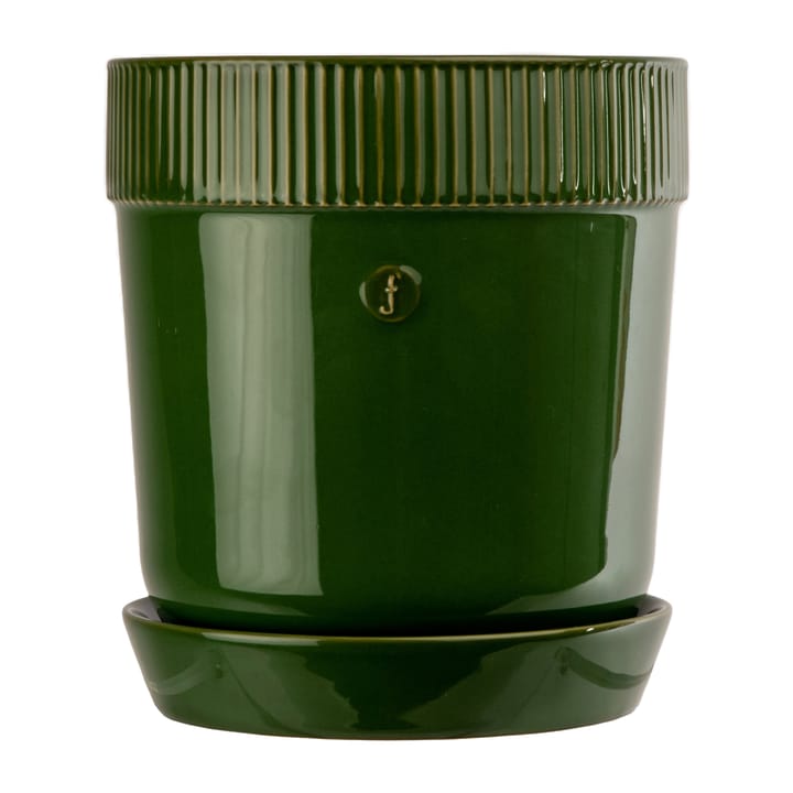 Cache-pot Elise avec soucoupe Ø14 cm - Vert - Sagaform