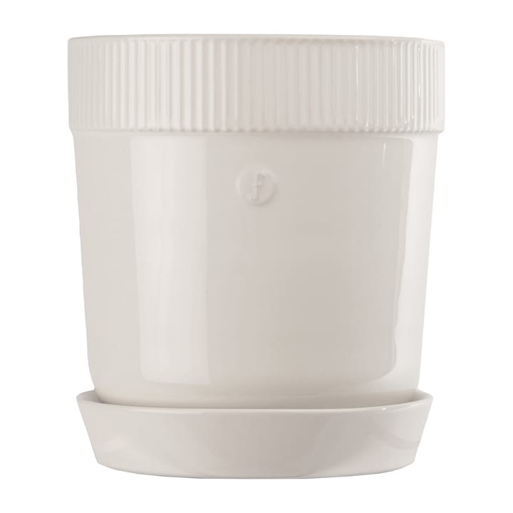 Cache-pot Elise avec soucoupe Ø17 cm - Blanc - Sagaform