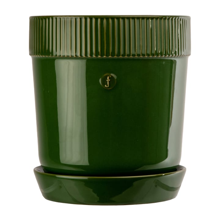 Cache-pot Elise avec soucoupe Ø17 cm - Vert - Sagaform