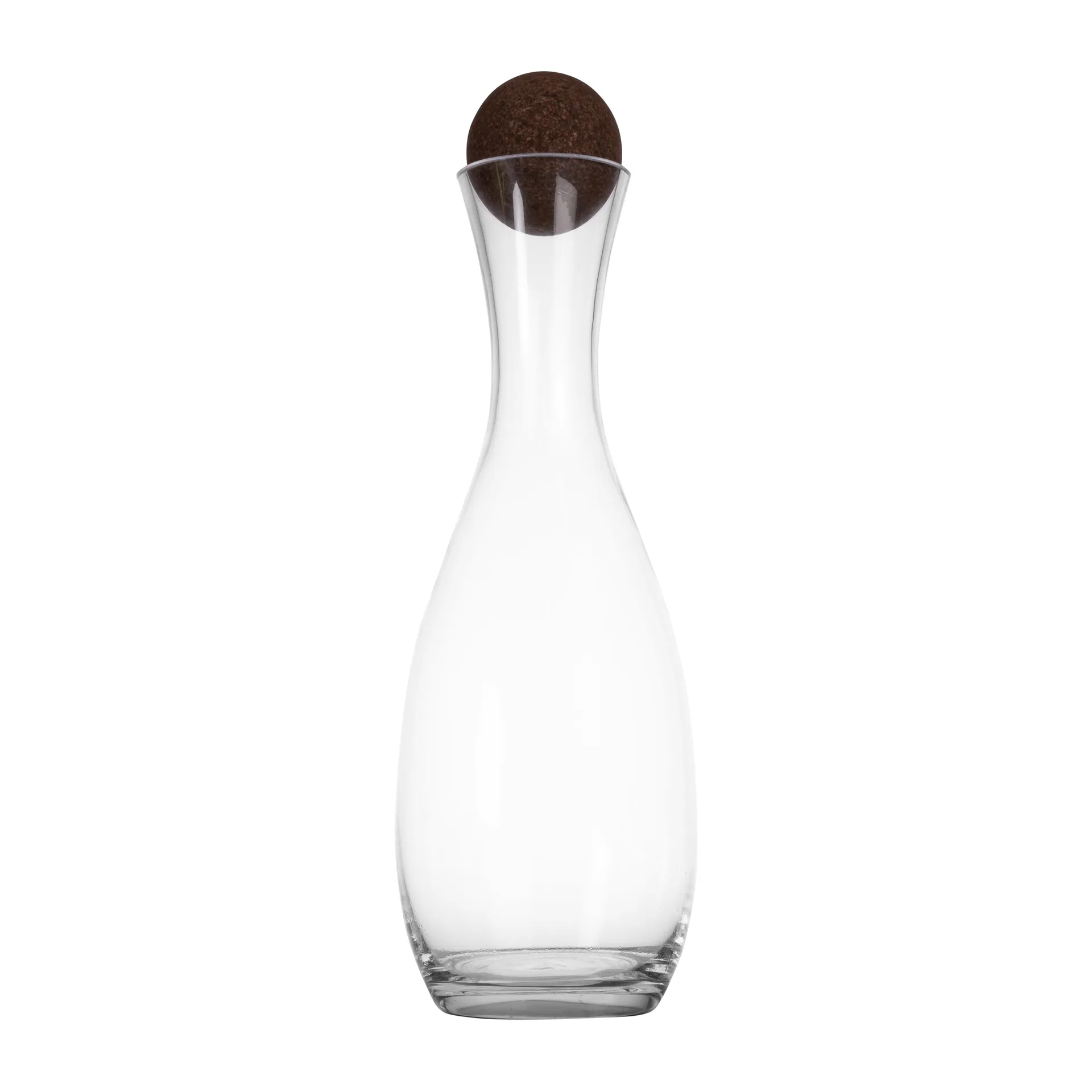 Carafe avec boule en liège Nature 1,5 l, Transparent-marron foncé Sagaform
