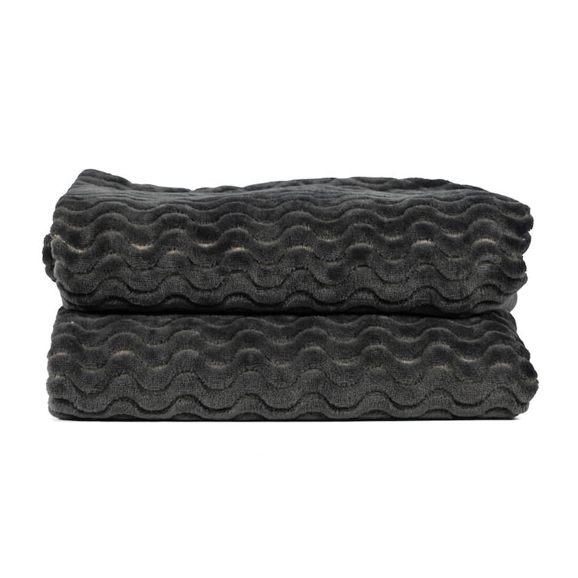 Sagaform Couverture en polaire Agnes Gris foncé | Design Scandinave | Couvertures de bébé | Gris