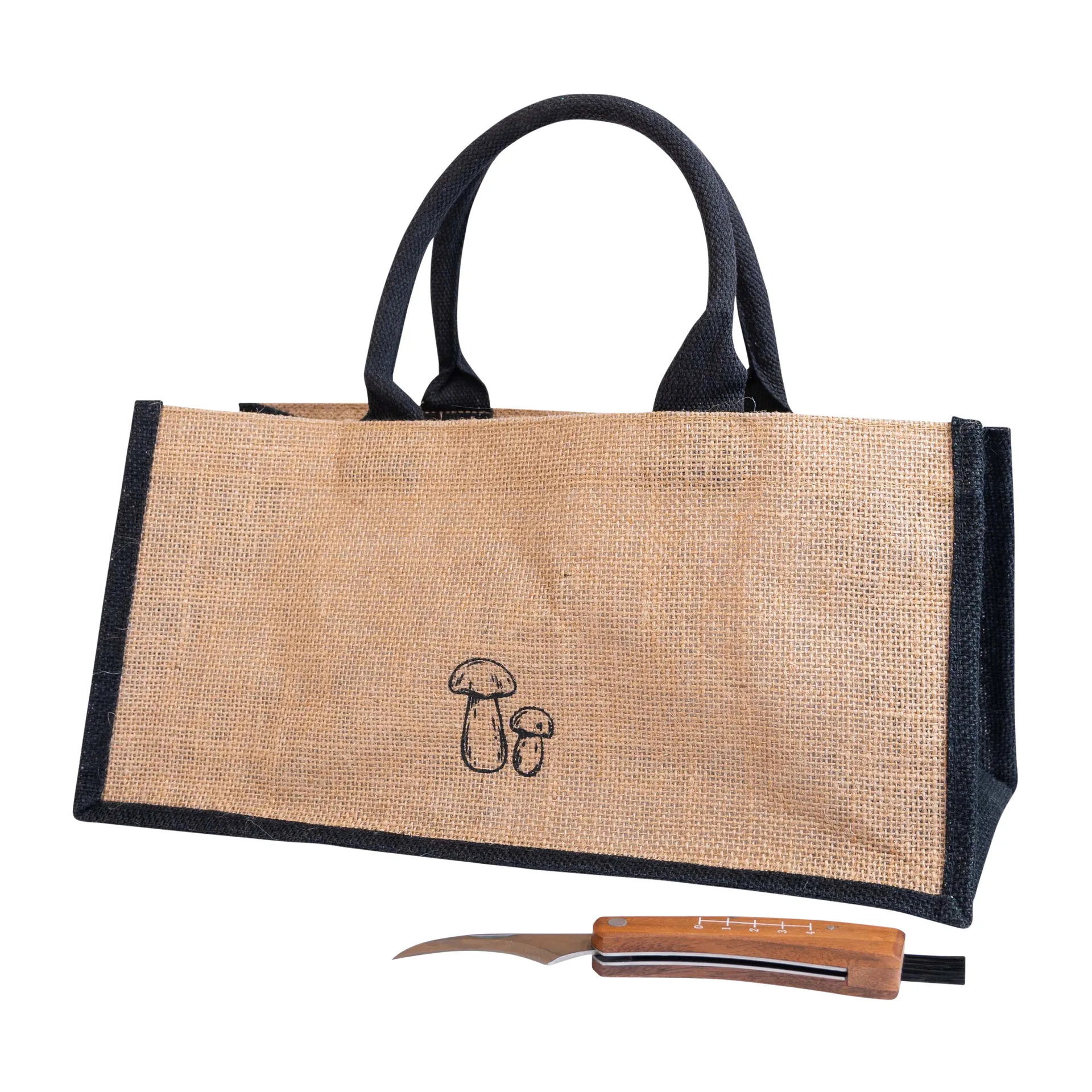 Ensemble de couteau et sachet pour champignons Karl-Johan, Beige-noir Sagaform