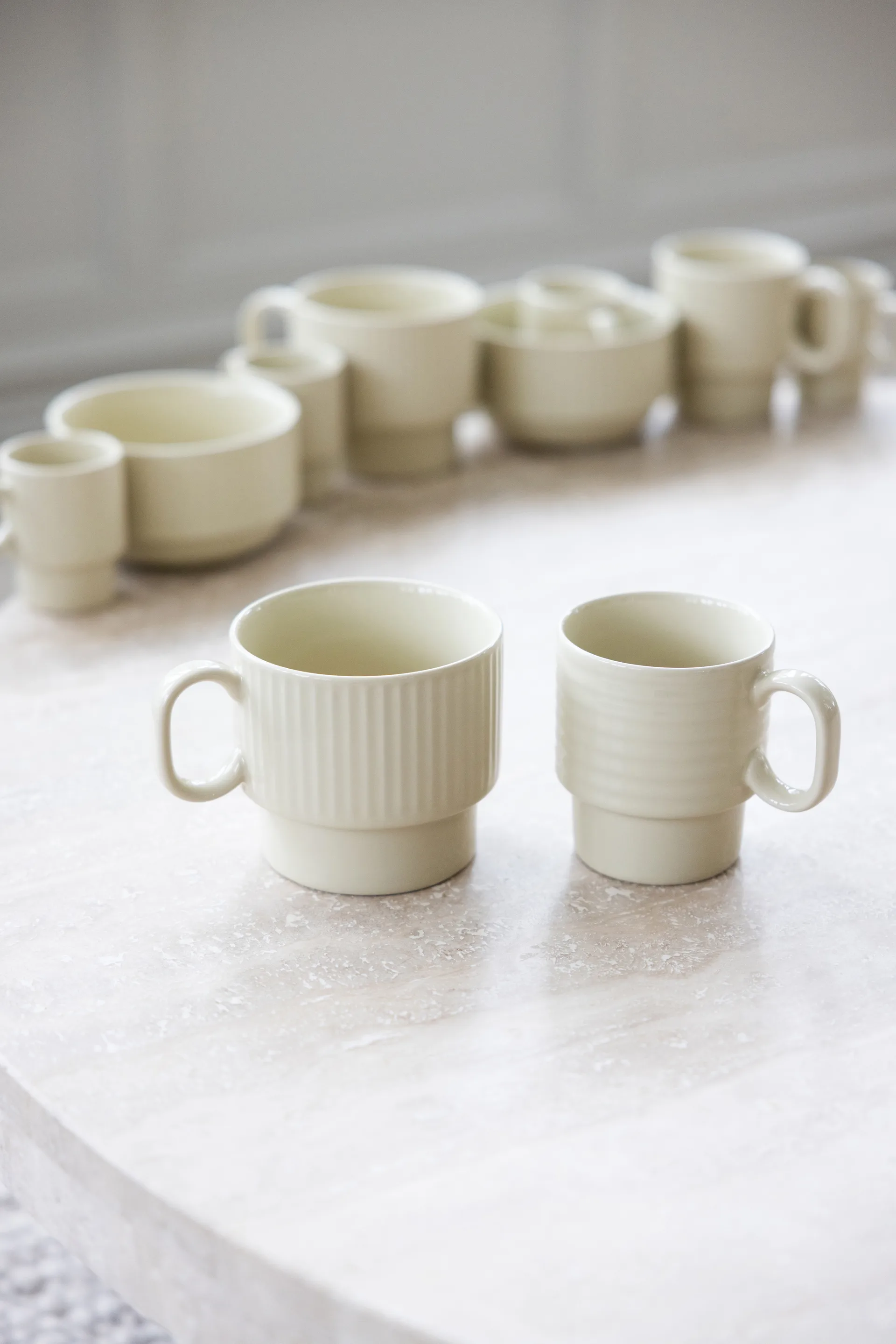 Mugs à café Coffee & More lot de 2, Beige Sagaform