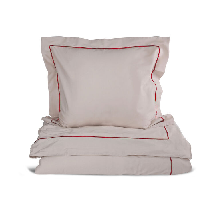 Sagaform Parure de lit Carl 150x210 cm Beige-bordeaux.