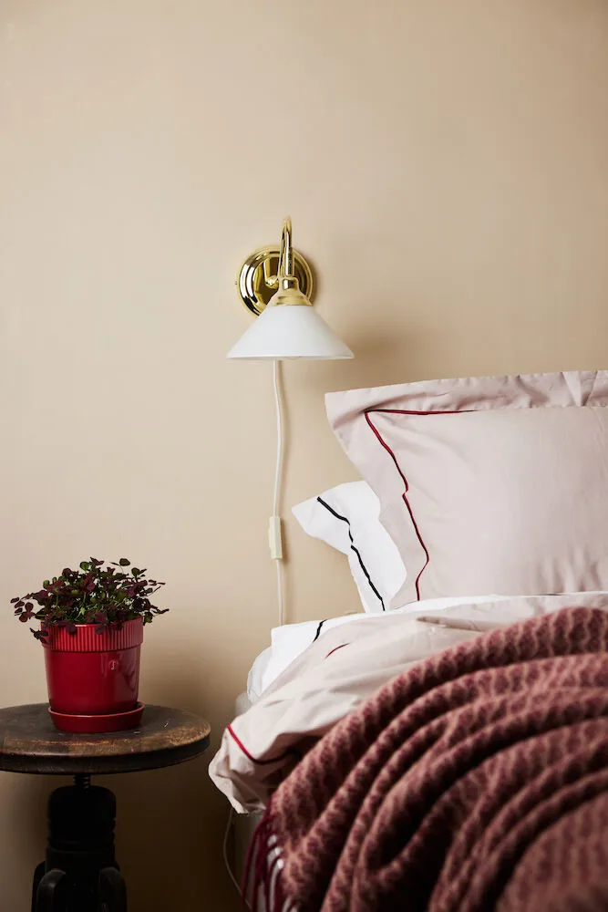 Parure de lit Carl 150x210 cm, Beige-bordeaux. Sagaform