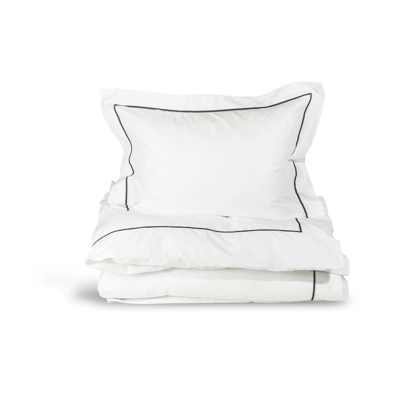 Sagaform Parure de lit Carl 150x210 cm Blanc | Design Scandinave | Housses de couette | Blanc