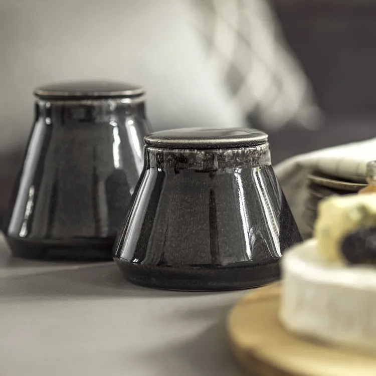 Pot de rangement Nature grand, Noir Sagaform