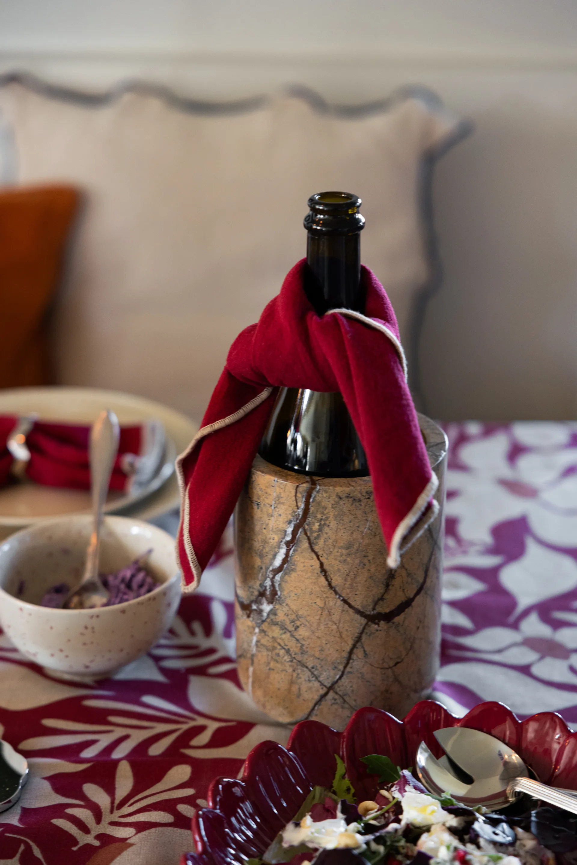 Refroidisseur à vin Sten Ø12,5 cm, Marbre forestier brun Sagaform