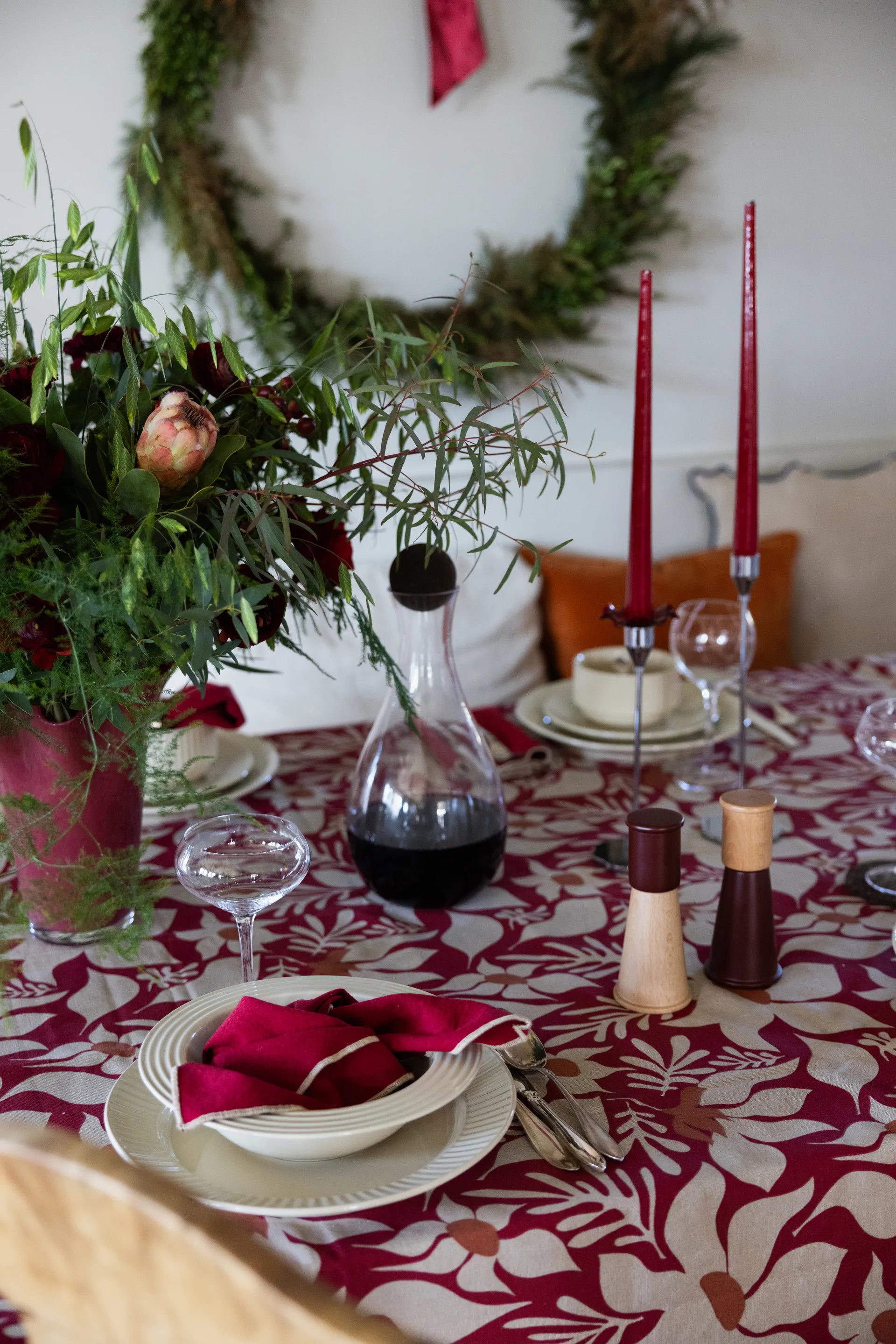 Serviette Edith 45x45 cm, 2 pièces, Bordeaux Sagaform