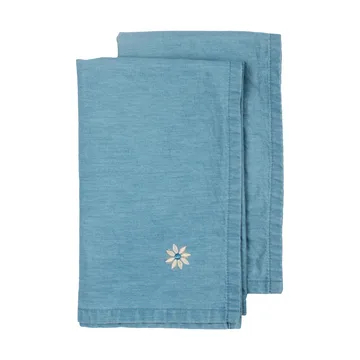 Serviette en tissu Eden denim 45x45 cm lot de 2 - Bleu - Sagaform