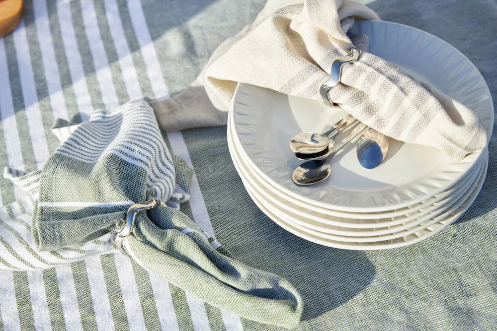 Serviette en tissu Ella Hamam Lot de 4, Beige Sagaform