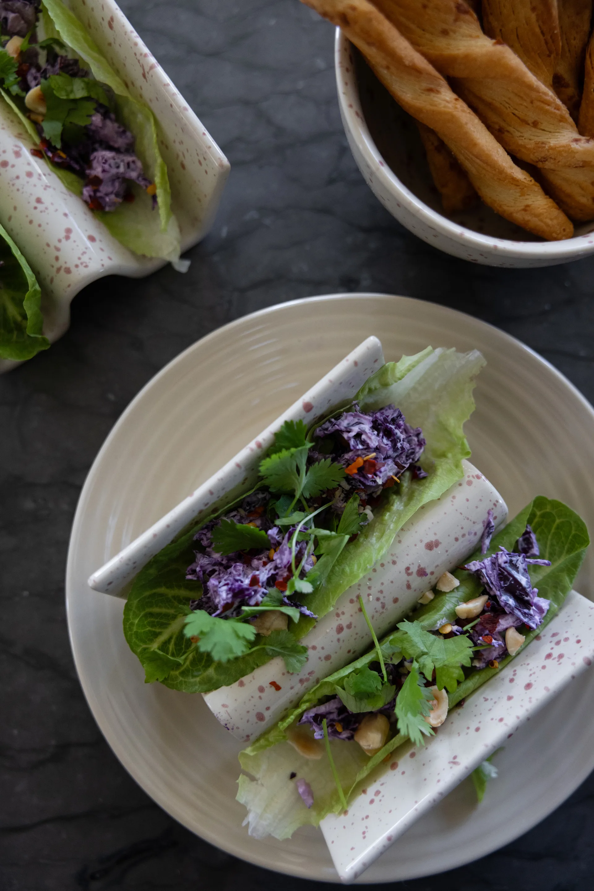 Support pour tacos Ditte Lot de 2, Beige-bordeaux Sagaform