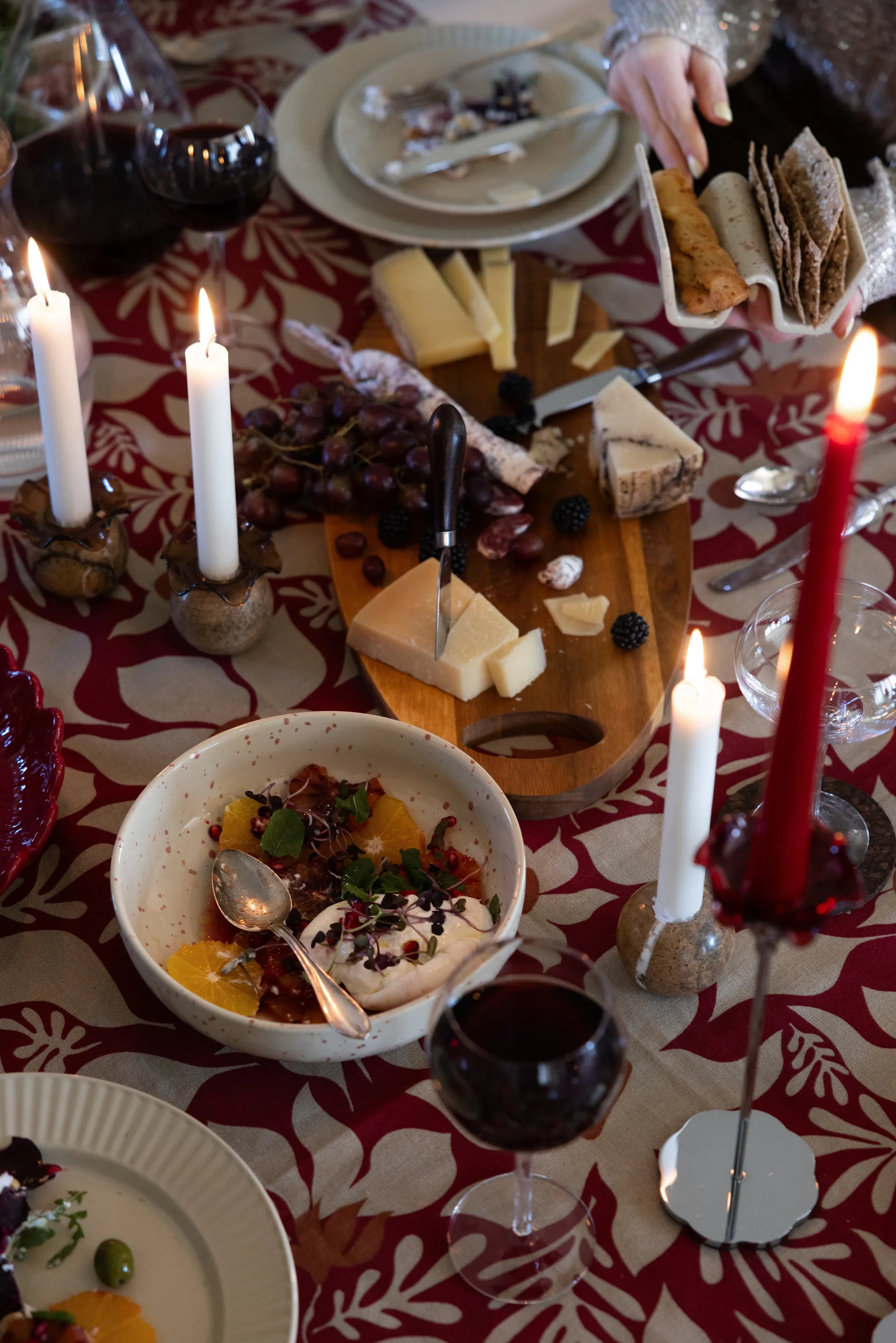 Support pour tacos Ditte Lot de 2, Beige-bordeaux Sagaform