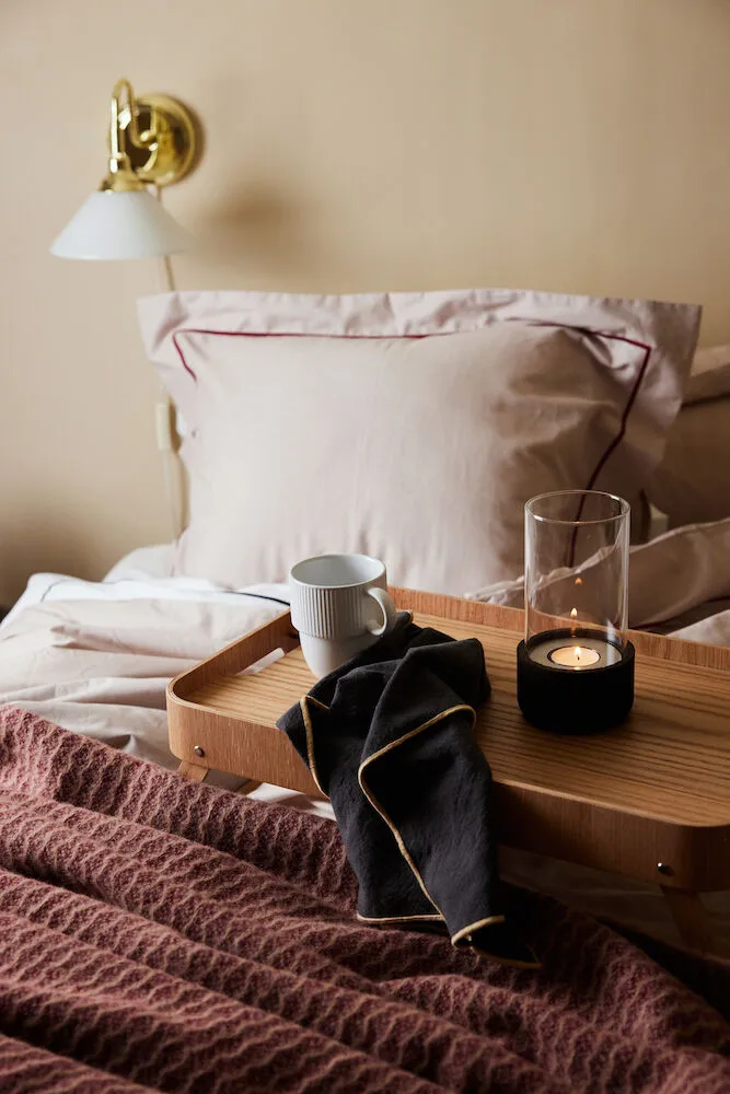 Taie d'oreiller Carl 50x60 cm, Beige-bordeaux Sagaform