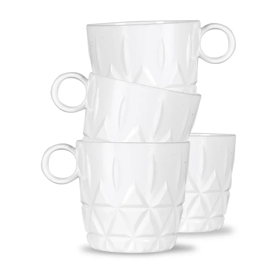 Tasse à café Picknick Lot de 4, Blanc Sagaform