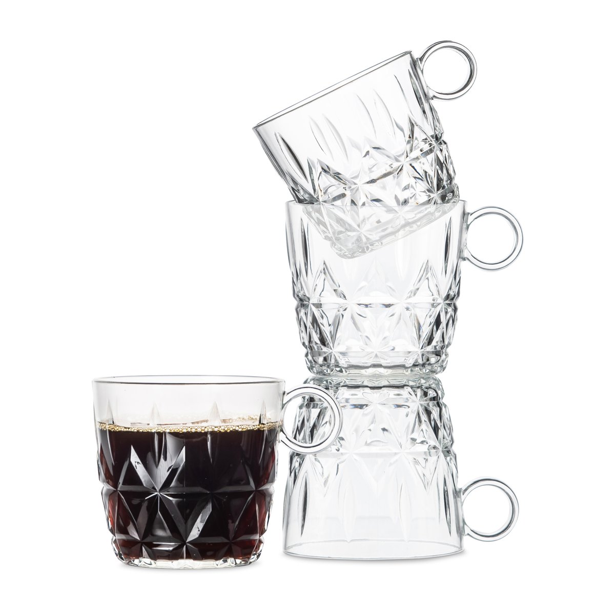 Sagaform Tasse à café Picknick Lot de 4 Transparent
