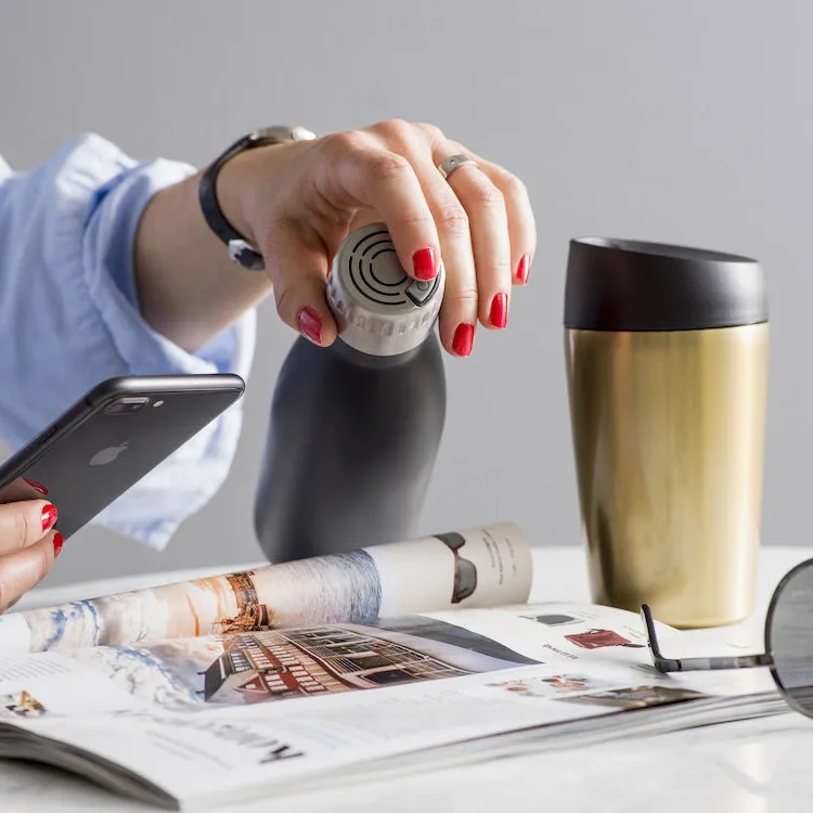 Tasse à emporter Loke 24cl, Doré Sagaform