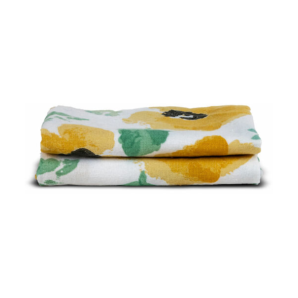 Sagaform Torchon de cuisine Eden 50x70 cm lot de 2 Mélange jaune