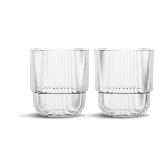 Sagaform Verre à eau Billi 40 cl lot de 2 | Design Scandinave | Verres à eau | Transparent